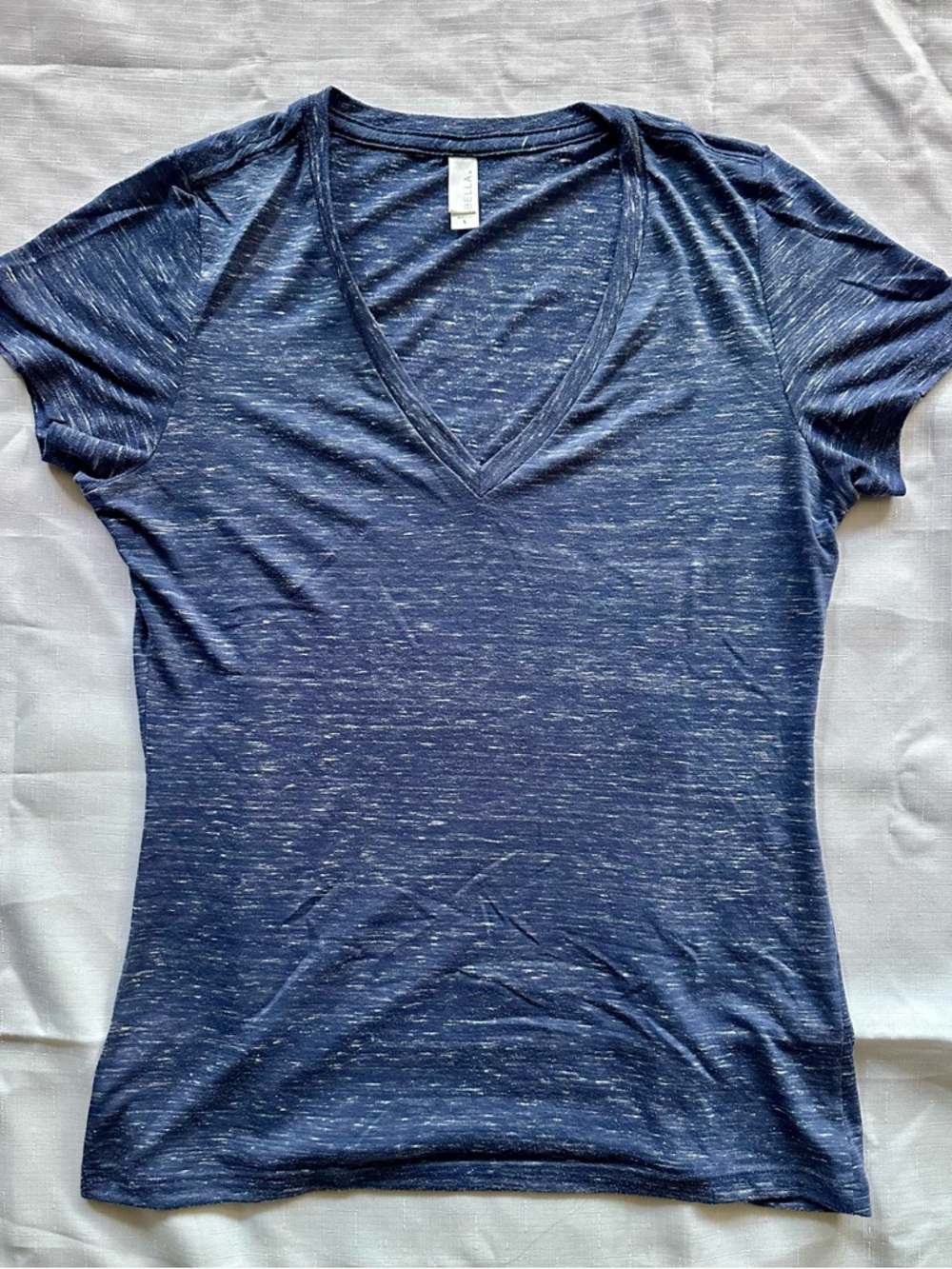 Women’s Blue V-Neck Short Sleeve Top